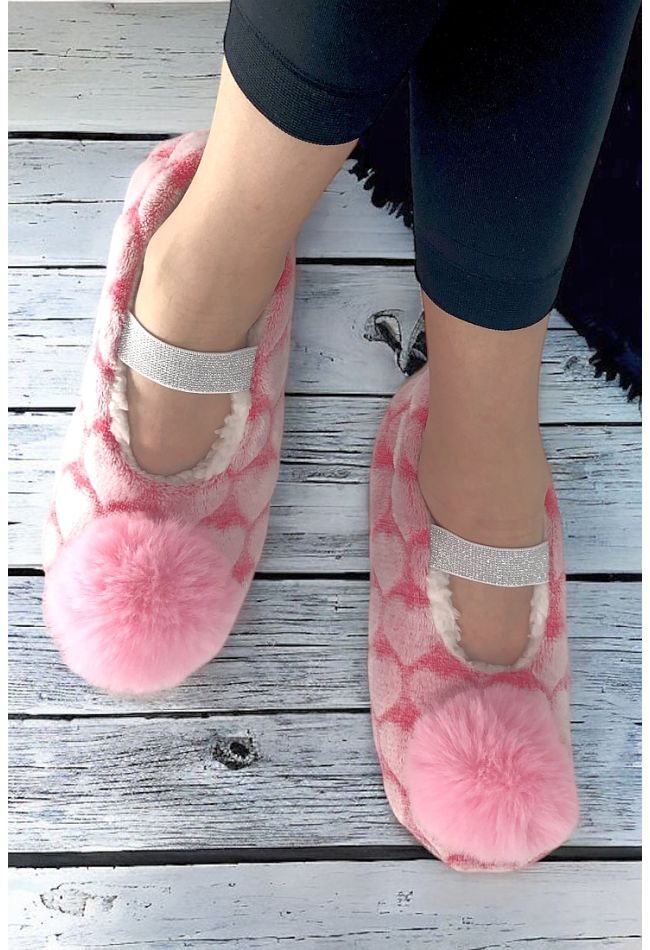 WOMAN ANTI-SLIP SLIPPERS WITH ABS WITH TUFT SUPPORT ELASTIC BAND AND FLUFFY LINING INSIDE