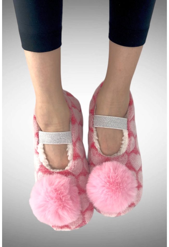 GIRL ANTI-SLIP SLIPPERS WITH ABS WITH TUFT SUPPORT ELASTIC BAND AND FLUFFY LINING INSIDE