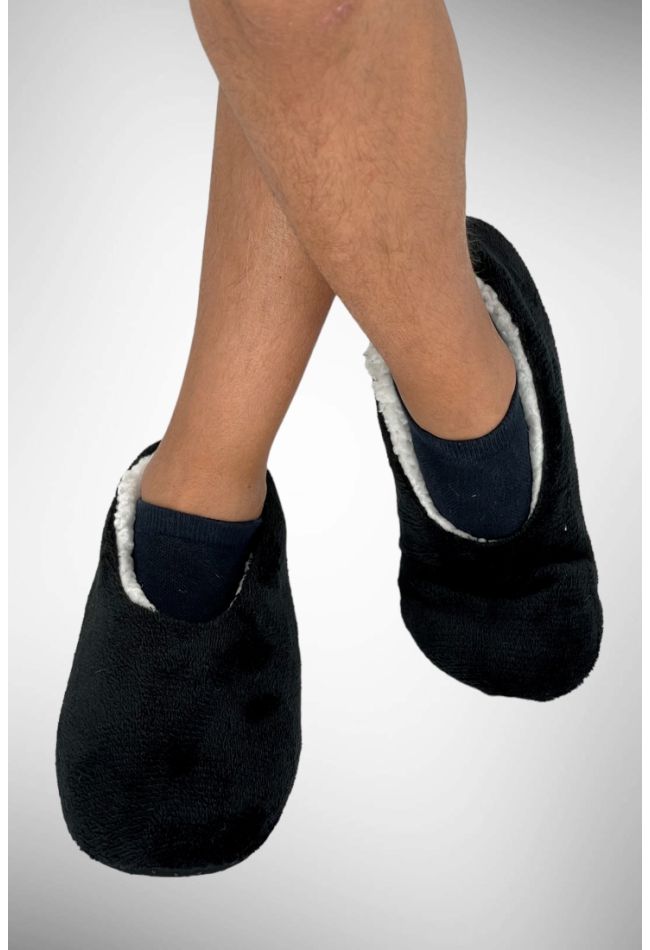 UNISEX ANTI-SLIP SLIPPERS PLAIN FLEECE WITH ABS WITH FLUFFY LINING INSIDE