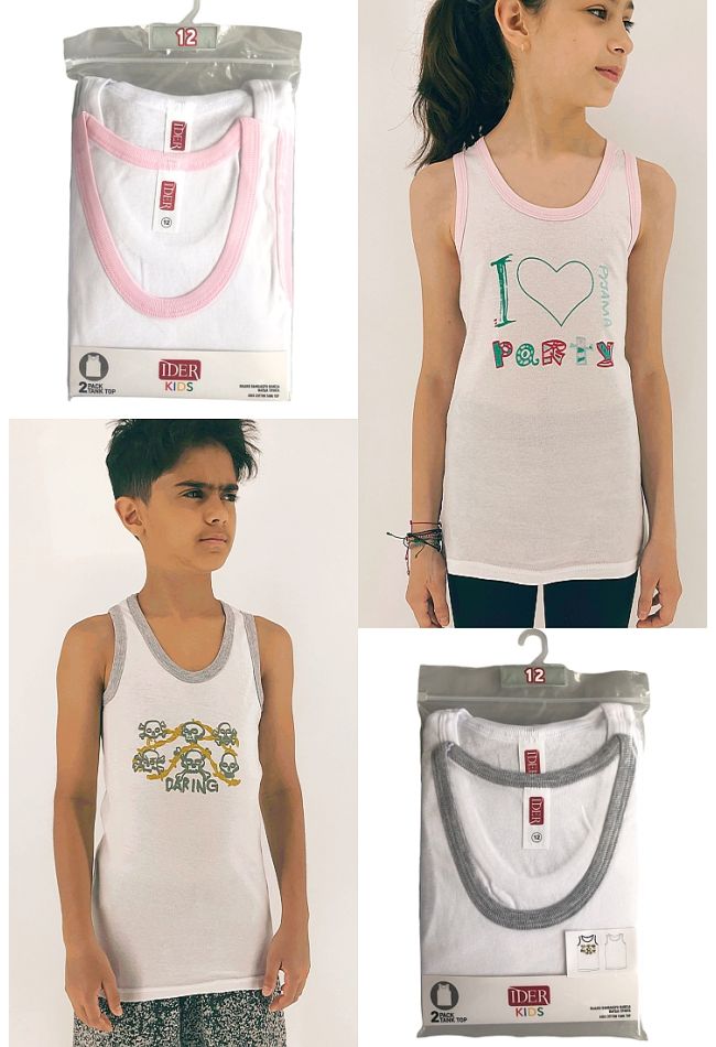 2-PACK KIDS COTTON TANK TOP WITH PRINT