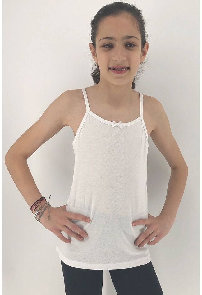 2-PACK GIRLS COTTON CAMISOLE WITH SPAGHETTI STRAPS