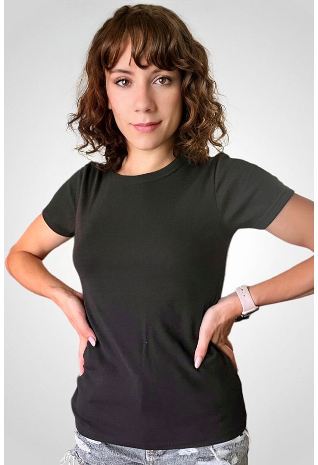 WOMAN THERMAL VISCOSE BLOUSE SHORT SLEEVES ROUND NECK