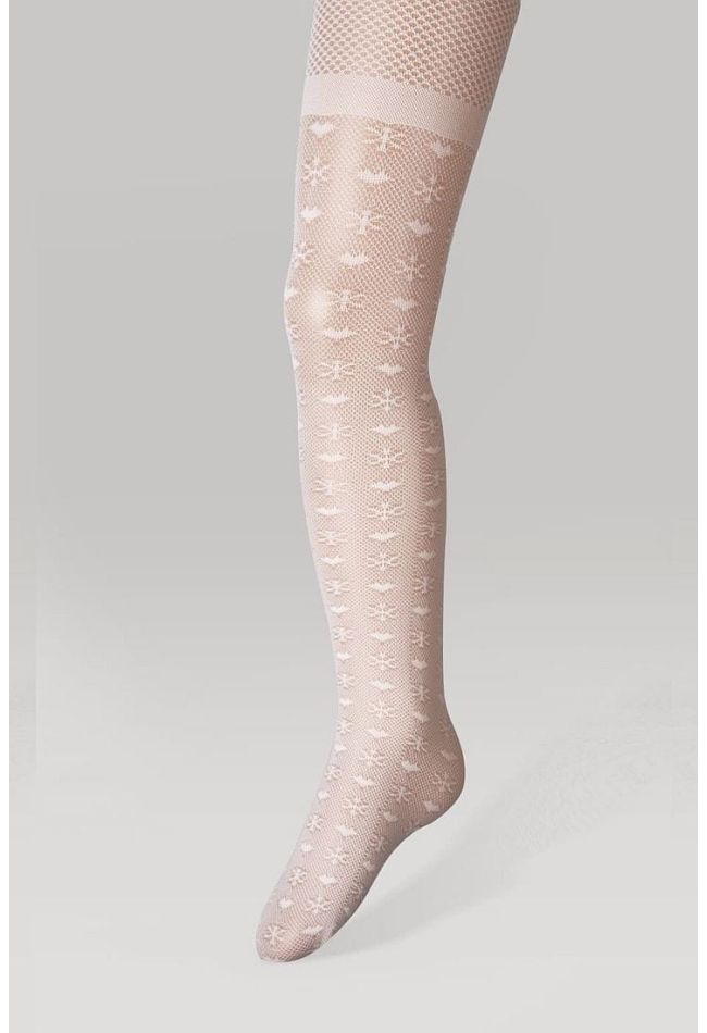 KIDS ELASTIC FASHION TIGHTS WITH HEARTS AND FLOWERS