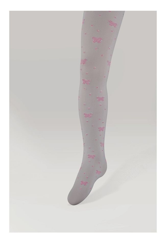 ULTRA SOFT CHILDRENS TIGHTS WITH PINK BUTTERFLIES