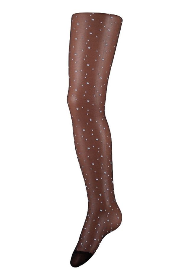 GIRL ELASTIC TIGHTS 30DEN WITH WHITE DOTS PATTERN