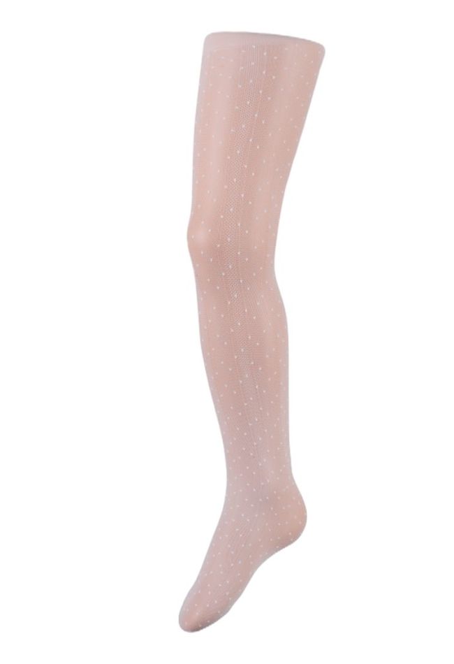 GIRL ELASTIC TIGHTS 40DEN WITH SMALL DOTS AND VERTICAL STRIPES OF DIFFERENT KNITTING