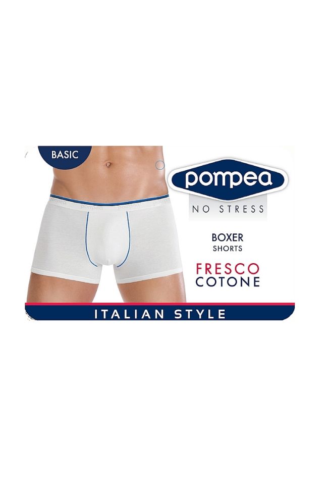 MEN STRETCH COTTON BOXER WITH CONTRASTING SEAMS AND JAQUARD