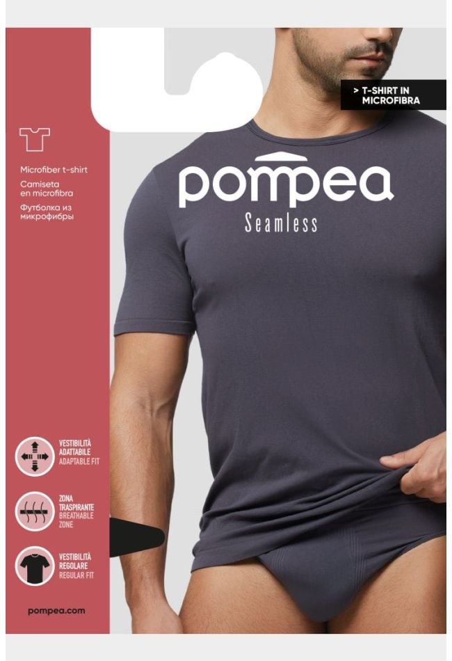 T.SHIRT.U.SEAMLESS MAN CREW NECK T-SHIRT IN SOFT MICROFIBER WITH BACTERIOSTATIC Q-SKIN® YARN IN THE BREATHABLE ZONES SHORT SLEEVE AND ROUND CLOSE NECK