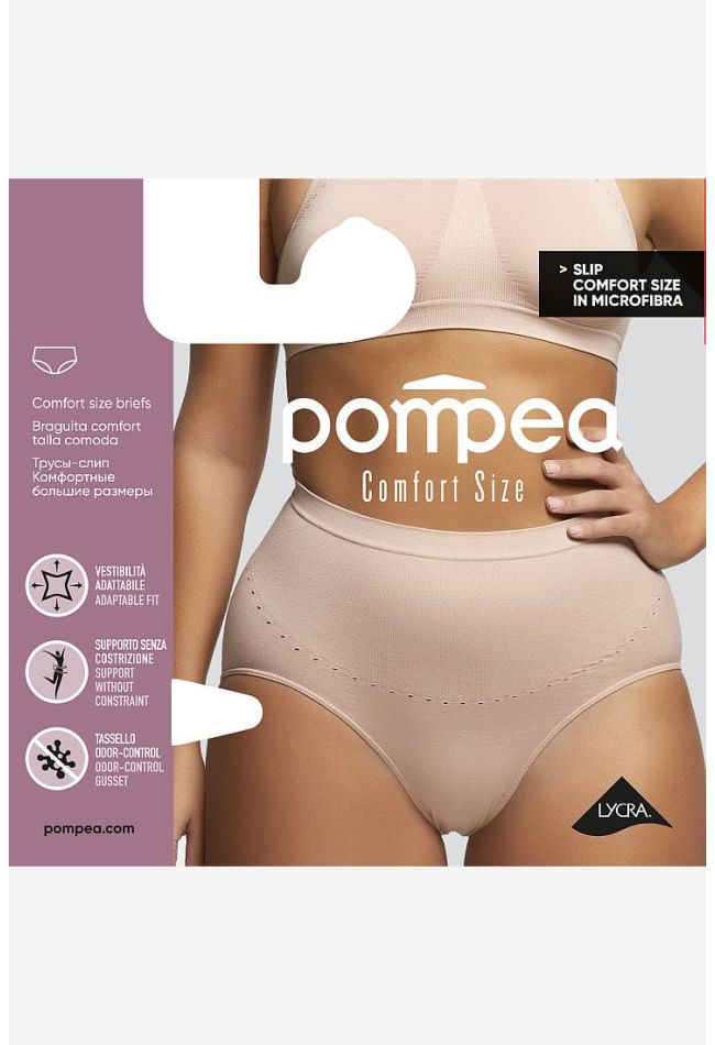 SLIP.COMFORT SIZE WOMAN CURVY MAXI BRIEFS IN SOFT MICROFIBER SEAMLESS SUPPORT SYSTEM IN THE ABDOMINAL AREA COMFORTABLE AND LIGHT AND SUPPORTING WITHOUT ANY CONSTRICTION