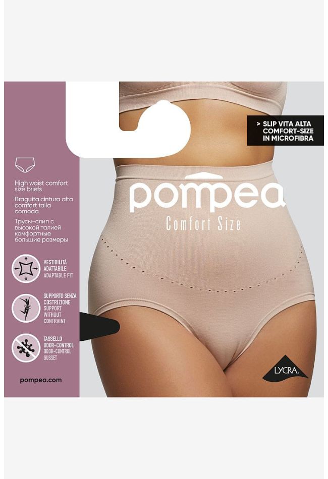 SLIP.VA.COMFORT SIZE WOMAN CURVY HI-WAIST BRIEFS IN SOFT MICROFIBER SEAMLESS SUPPORT SYSTEM IN THE ABDOMINAL AREA COMFORTABLE AND LIGHT SUPPORTING WITHOUT ANY CONSTRICTION