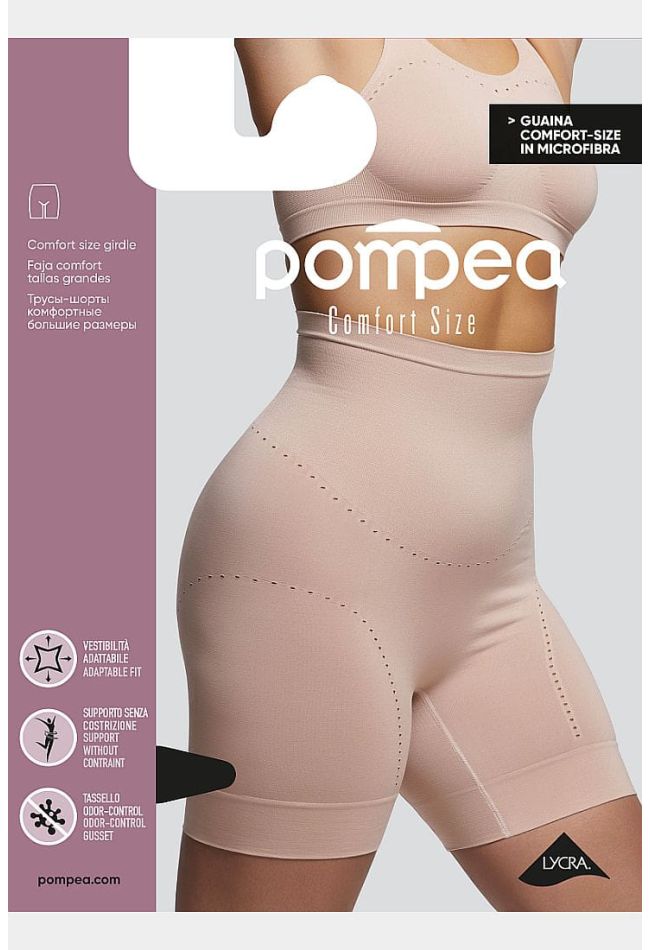 GUAINA.COMFORT SIZE WOMAN CURVY GIRDLE IN SOFT MICROFIBER SEAMLESS SUPPORT SYSTEM IN THE ABDOMINAL AREA AND THIGHS COMFORTABLE AND LIGHT SUPPORTING WITHOUT ANY CONSTRICTION