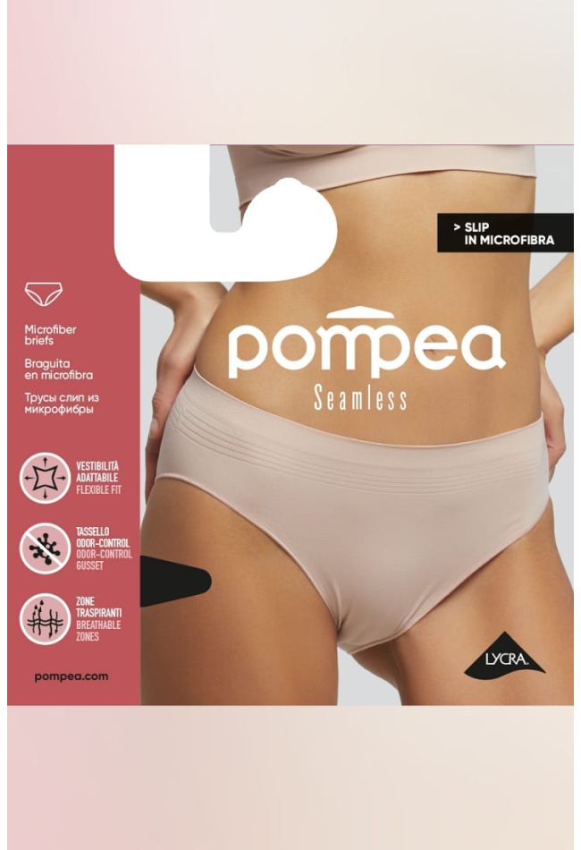 SLIP.SEAMLESS WOMAN BIKINI BRIEFS IN SOFT AND LIGHT MICROFIBER SEAMLESS WITH BREATHABLE ZONES AND Q-SKIN® BACTERIOSTATIC GUSSET. FLAT FINISHES FOR MAXIMUM COMFORT