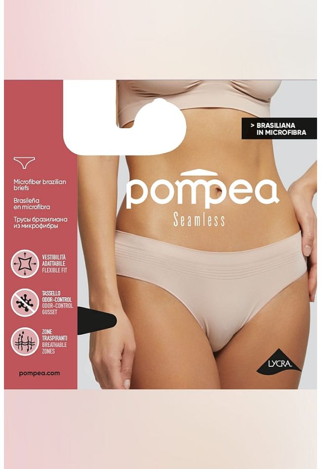 BRASILIANA.SEAMLESS WOMAN BRAZILIAN BRIEFS IN SOFT AND LIGHT MICROFIBER SEAMLESS WITH BREATHABLE ZONES AND Q-SKIN® BACTERIOSTATIC GUSSET. FLAT FINISHES FOR MAXIMUM COMFORT