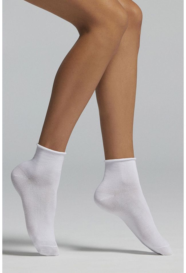 CZ ISIDORA COTTON ANΚLE SOCKS WITH ROLL TOP CUFF
