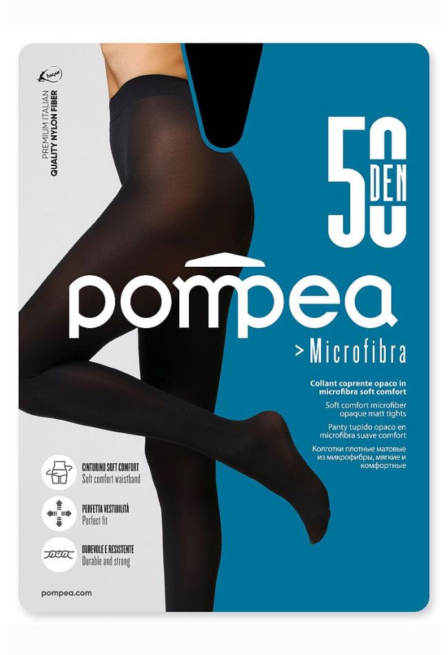 CL 50 MICROFIBRA WOMAN OPAQUE MATT MICROFIBRE TIGHTS 50DEN REINFORCED BODY WITH GUSSET SOFT WAISTBAND AND INVISIBLE TOES