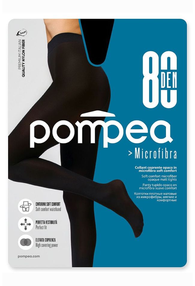 CL 80 MICROFIBRA WOMAN OPAQUE MATT MICROFIBRE TIGHTS 80DEN REINFORCED BODY WITH GUSSET SOFT WAISTBAND AND INVISIBLE TOES