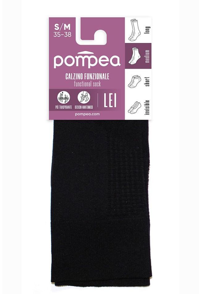 WOMAN LIGHT MICROFIBER SOCKS THAT HUG AND SUPPORT ANKLE WITH BREATHABLE INSOLE MASSAGING FOOT DUE TO KNITTED NON-SLIP PADS - CZ FUNZIONALE DONNA