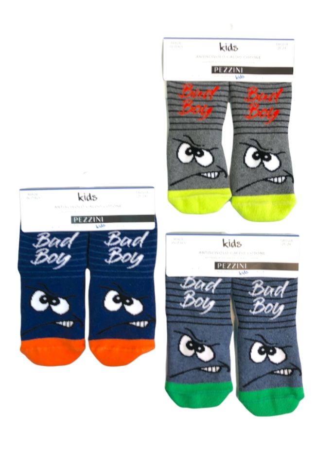 BOY COTTON FASHION SOCKS WITH ABS AND CARTOON FACE MOTIF