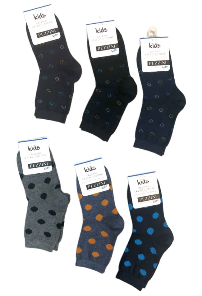 BOY COMBED COTTON SOCKS WITH DOTS PATTERN
