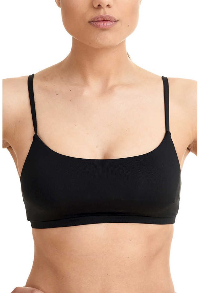 FASHION SOLIDS WOMAN BIKINI CROP TOP WITH DETACHABLE CUPS AND ADJUSTABLE STRAPS
