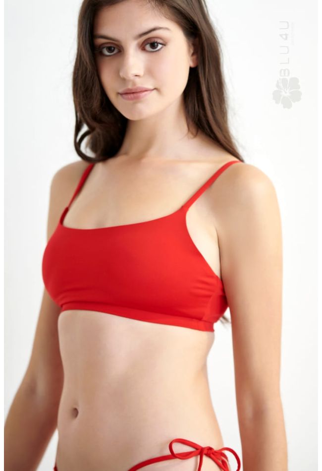SOLIDS WOMAN BIKINI CROP TOP PLAIN WITH REMOVABLE PADS