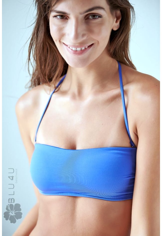 SOLIDS WOMAN BIKINI TOP STRAPLESS PLAIN SILICONATED TO HOLD WITH REMOVABLE PADS AND STRAPS