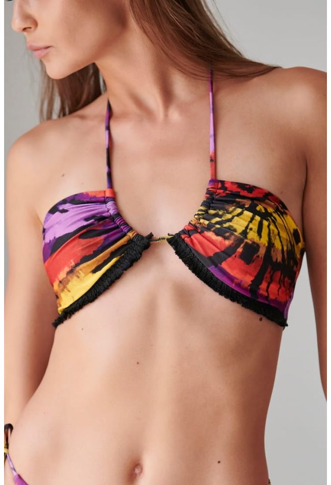 MIDNICHT BATIK WOMAN BIKINI TOP STRAPLESS BEVERLY HILLS PRINTED WITH REMOVABLE PADS