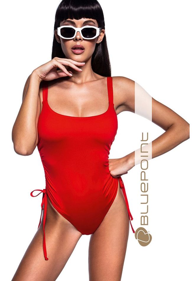 SOLIDS WOMAN ONEPIECE SWIMSUIT PLAIN PADDED TWISTED TIE-SIDE OPEN BACK WITH STRAP AND ADJUSTABLE STRAPS