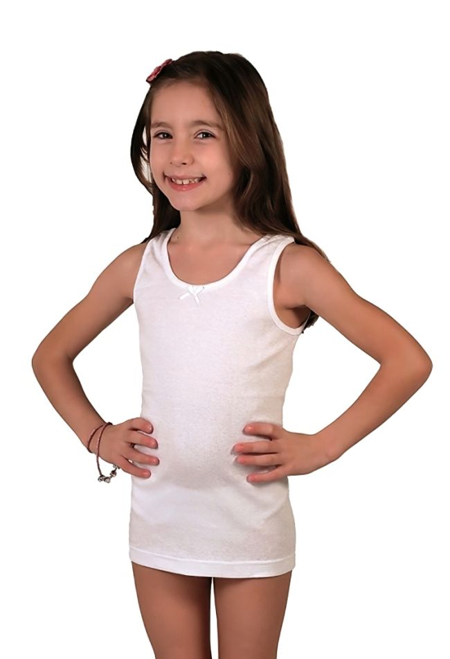 GIRLS COTTON T-SHIRT WITH WIDE SHOULDER TANK