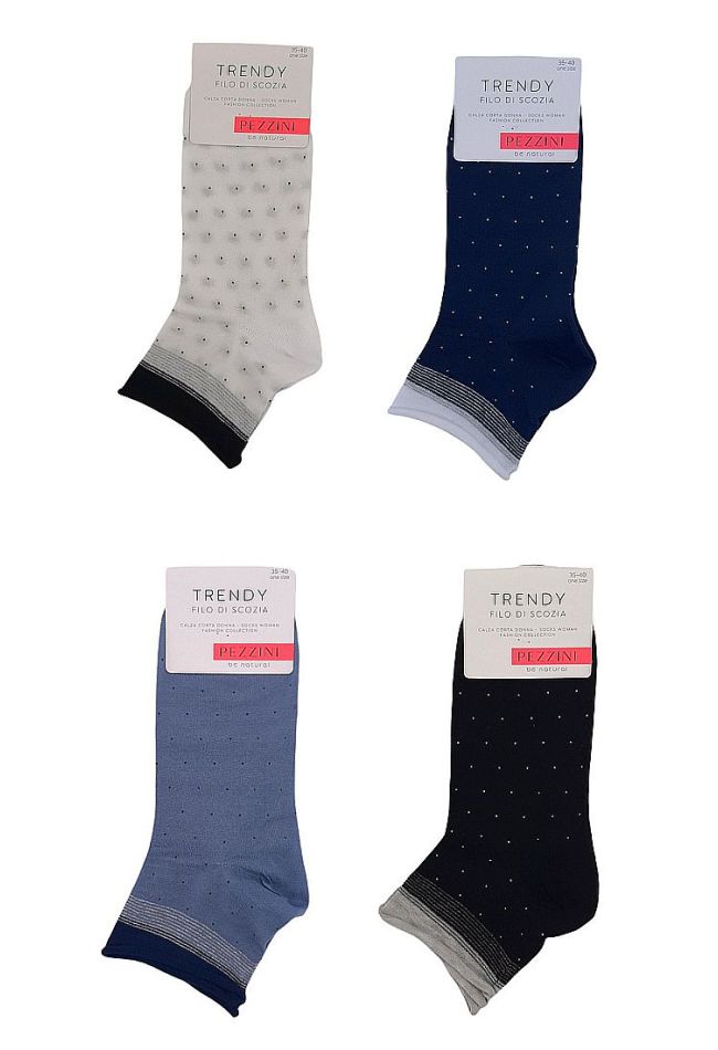 WOMAN COTTON FASHION SOCKS WITH DOTS PATERN AND LUREX