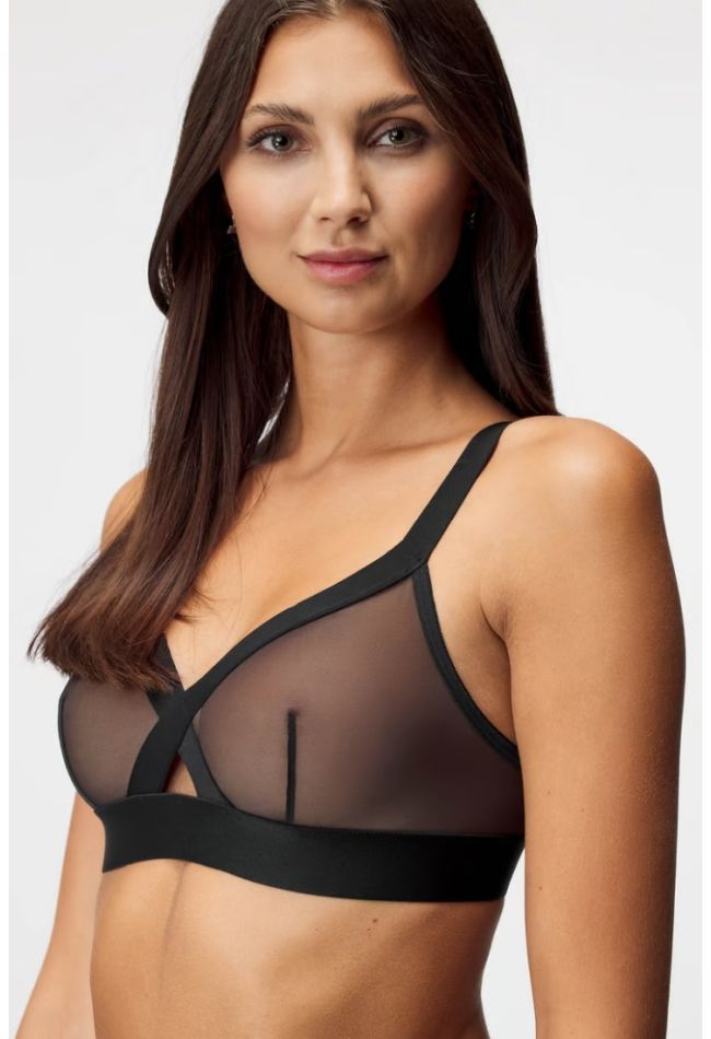 DKNY WOMAN TRIANGLE BRALETTE MESHED NON PADDED WIRELESS - SHEERS