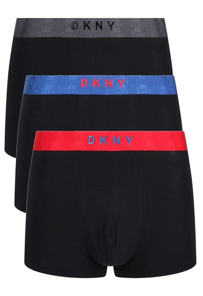 DKNY 3-PACK MEN MODAL COTTON BOXER WITH COLORFUL EXTERNAL WAISTBAND AND DKNY LOGO - PASCO