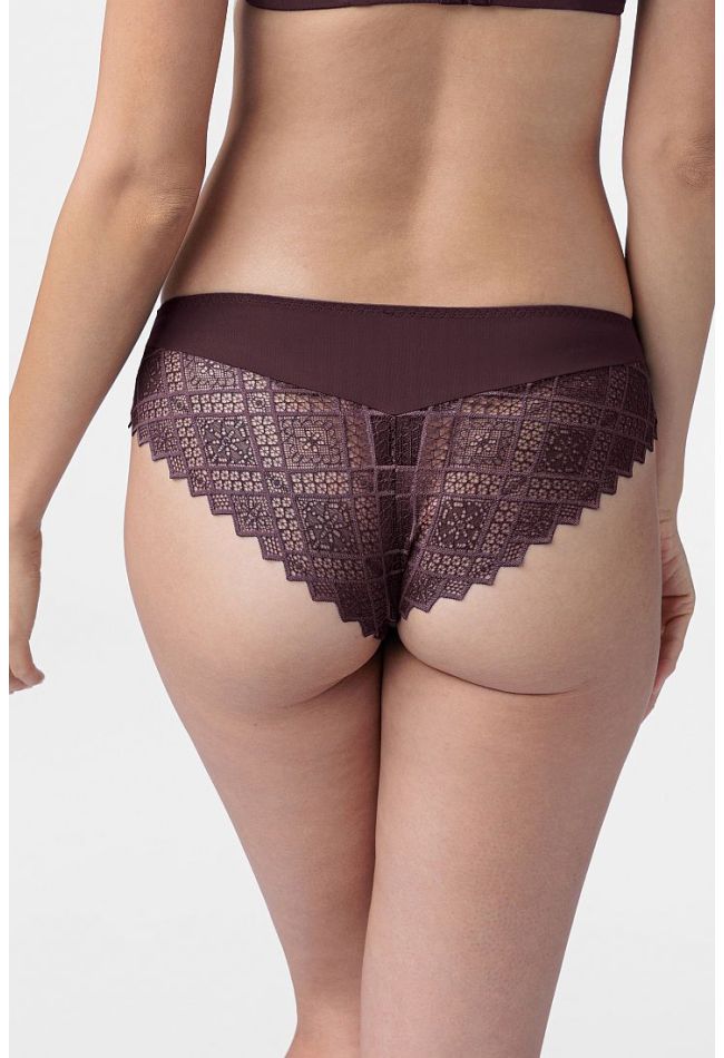 2-PACK WOMAN CHEEKY HIPSTER OF MICROFIBRE WITH GEOMETRIC LACE - KELSEA-2PP