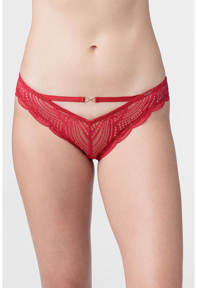 WOMAN BRIEF BRAZIL WITH FRONT GEOMETRIC LACE AND MESH AT BACK - NOORI