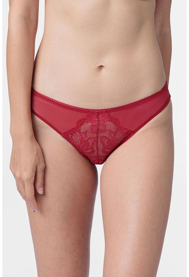 2-PACK WOMAN BRIEF WITH FLORAL LACE WITH MESH - CLARISE-2PP