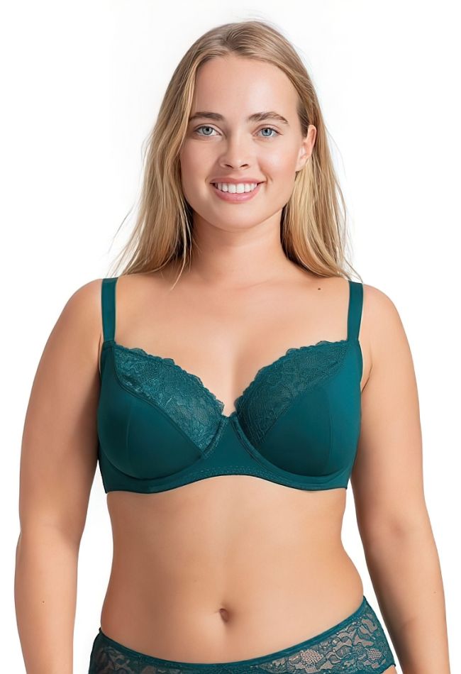 LEVY/ECO-2PP UNLINED BRA 3/4 CUP CURVES ECO LINE WITH LACE WIRED NON PADDED 2PCS