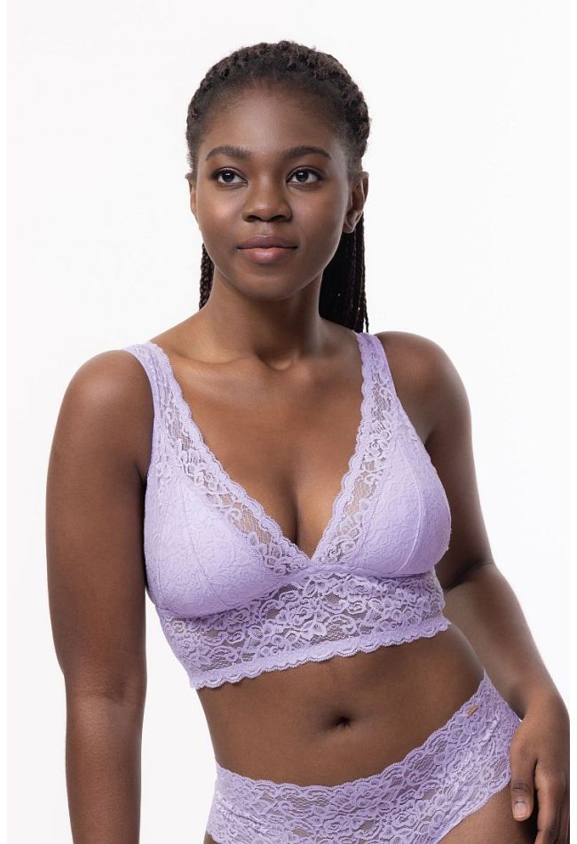 LANA/ECO-2PP 2-PACK WOMAN BRALETTE FOR CUPS B-E WIRELESS WITH ADJUSTABLES STRAPS REMOVABLE PADS AND FLORAL LACE