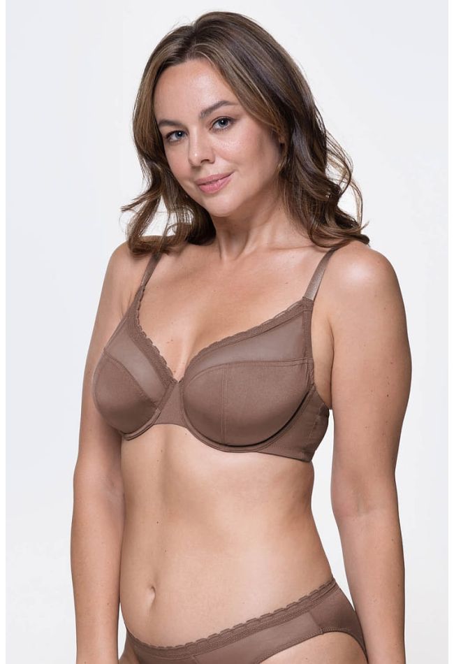 JANA-2PP WOMAN BRA 3/4 CUP PLAIN ECO LINE MESH WIRED NON PADDED