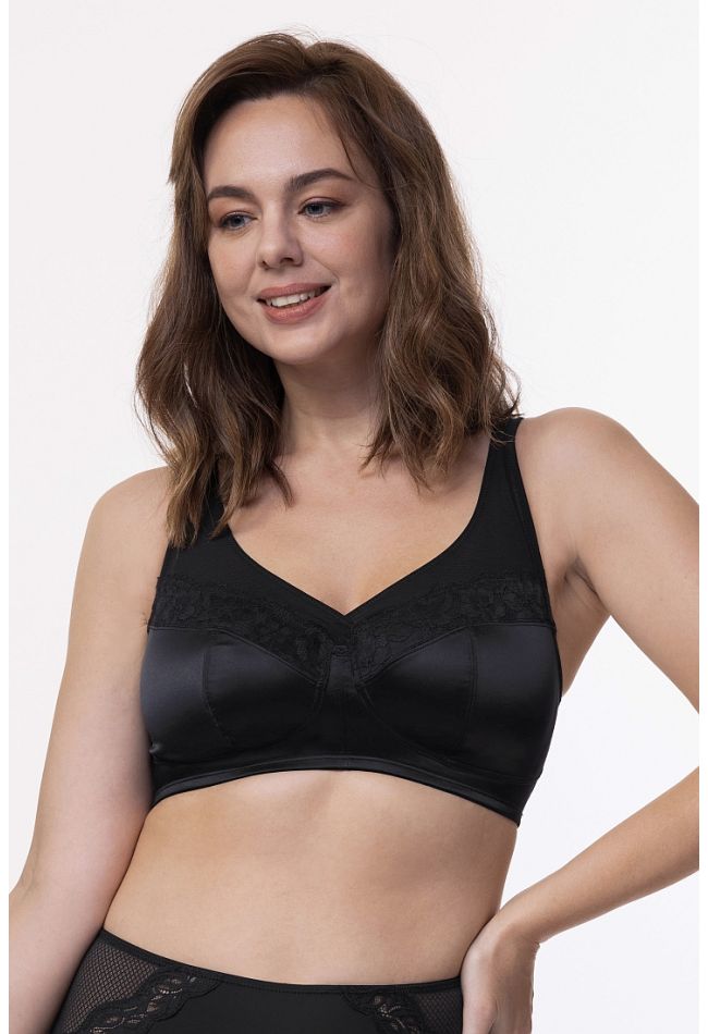 WOMAN MINIMIZER BRA FULL CUP NON PADDED WIRELESS PLAIN WITH LACE TRIMMING DETAILS -  TEAGAN