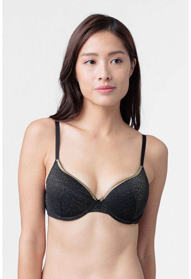 WOMAN DEMI (BALCONETTE) BRA 3/4 CUP MOLDED WIRED WITH SHIMMER LUREX ELASTIC - SCINTILLA