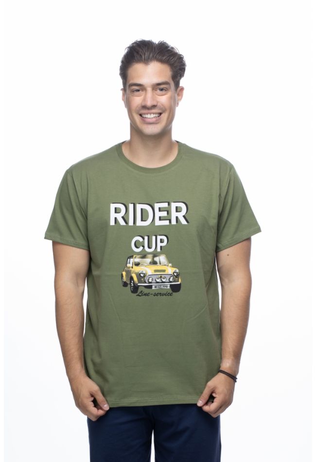 MAN COTTON T-SHIRT WITH RIDER CUP PRINT
