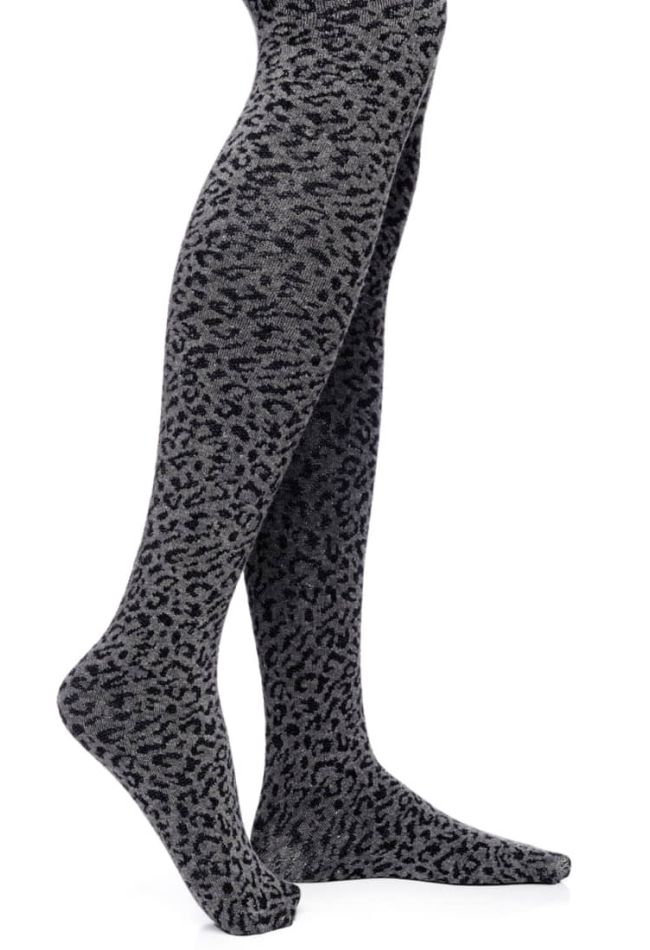 GIRL VISCOSE FASHION TIGHTS WITH SILVER LUREX AND ANIMAL PATTERN