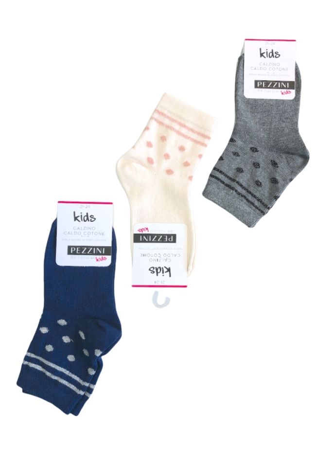 GIRL COTTON FASHION SOCKS WITH DOTS OR STRIPES PATTERN AND LUREX