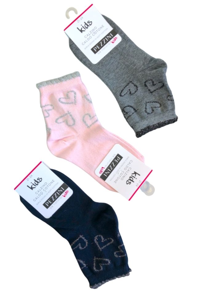 GIRL COTTON FASHION SOCKS WITH HEARTS PATTERN