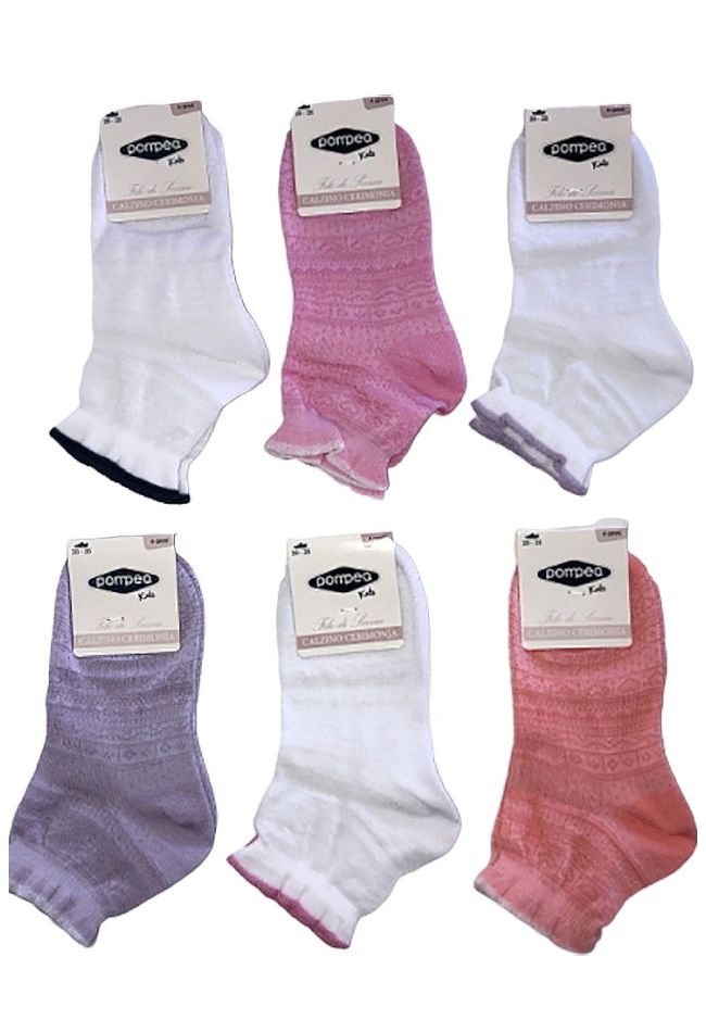 6-PACK DIANA GIRL MERCERIZED COTTON SOCKS WITH PATTERN