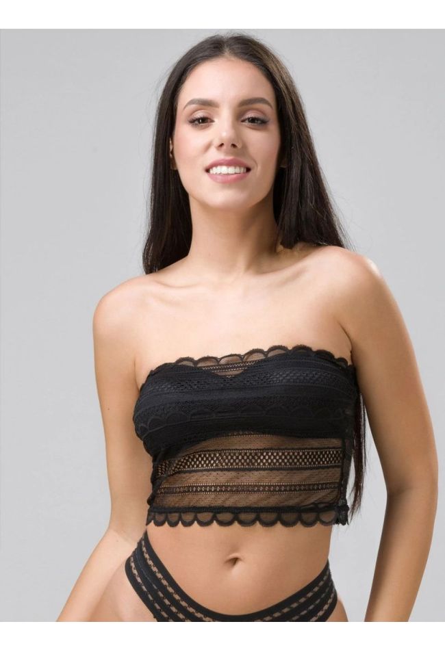 LUNA CATS - LONG LINE STRAPLESS BRA WITH LACE