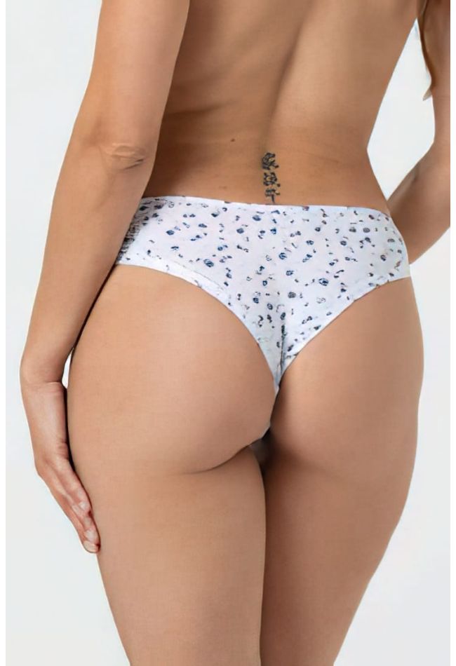 WOMAN BRAZIL COTTON BRIEF WITH FLORAL PATTERN