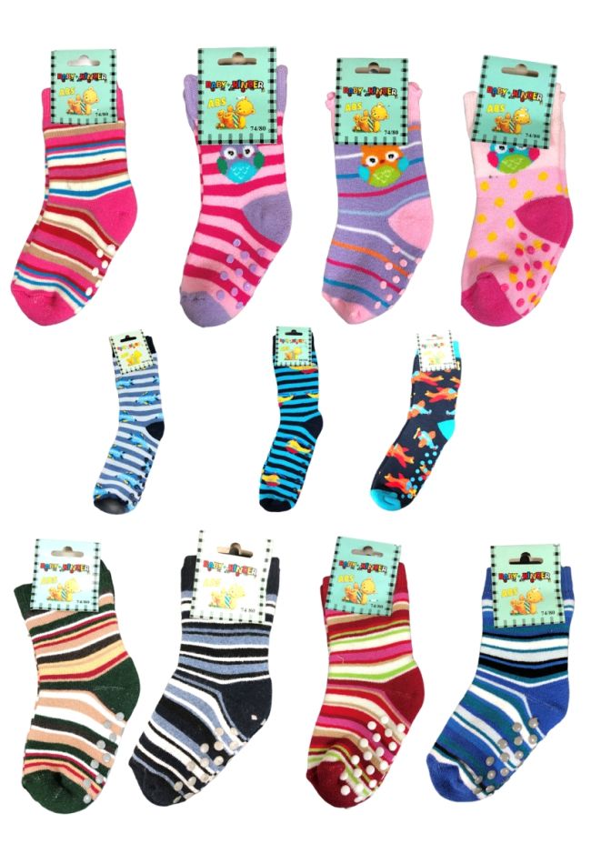 SOCKS 4 FUN- BEBE COTTON SOCKS WITH ABS AND MOTIFS ( 1PAIR )